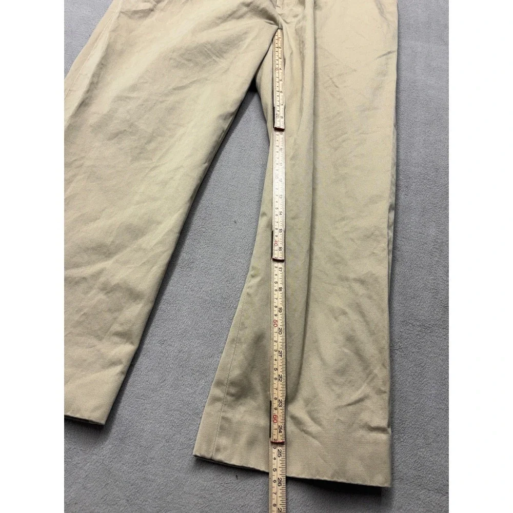 Polo Ralph Lauren Mens Pleated Chino Pants Tan Khaki Cotton Relaxed 32x24